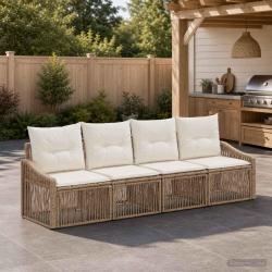 Ensemble de canap&eacute; de 4 pcs Beige polyrotin