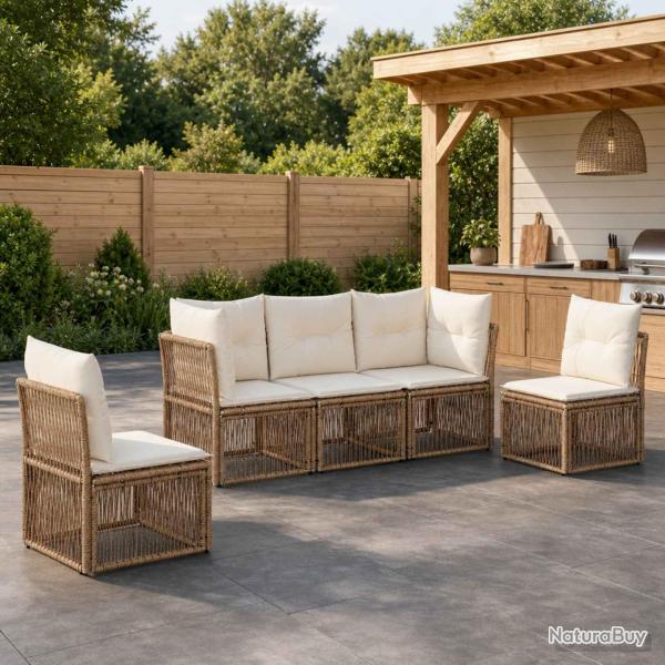 Ensemble de canap� de 5 pcs Beige polyrotin