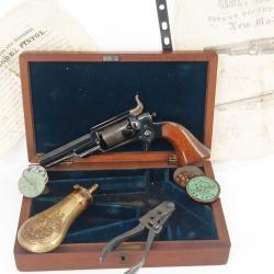COFFRET REVOLVER COLT ROOT MODEL 1855 SIDE HAMMER POCKET Calibre 28 EN COFFRET AVEC NOTICE - USA XIX