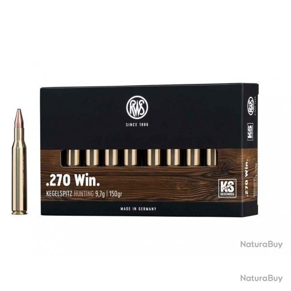 Cartouches RWS KS Calibre .270 Win 150grs 9,7g x20