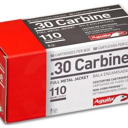 CARTOUCHES AGUILA Calibre .30 M1 Carabine FMJ 110GR X50