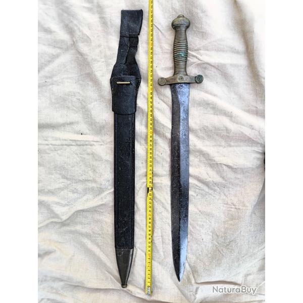 Glaive 1831 d'infanterie avec fourreau et gousset porte fourreau