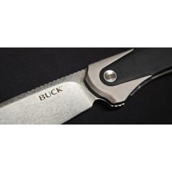 Buck HiLine XL Gris - Couteau pliant Lame D2 Stonewash - Manche Aluminium & Micarta - R&eacute;f. 0263GYS1-