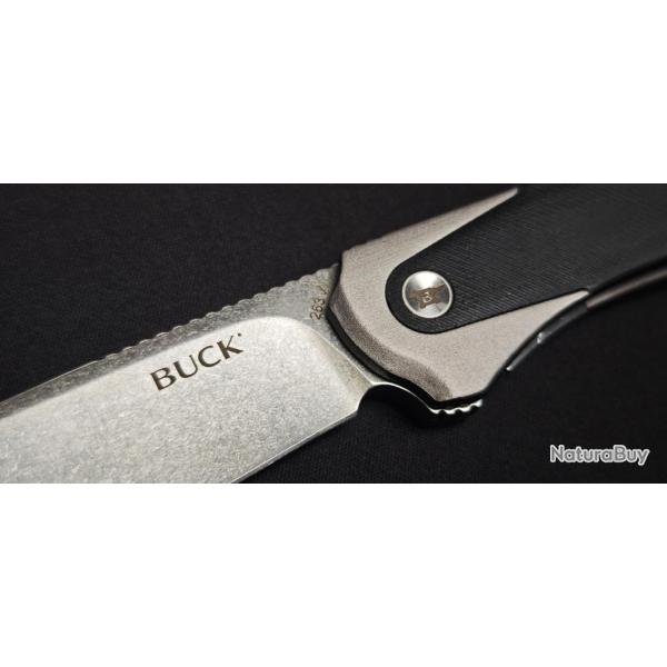 Buck HiLine XL Gris - Couteau pliant Lame D2 Stonewash - Manche Aluminium & Micarta - R�f. 0263GYS1-