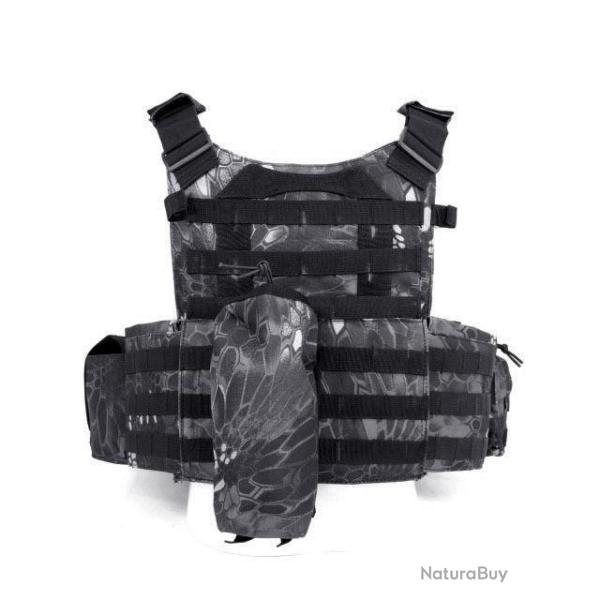 Kryptek Camo Color Molle Combat Strike Plate Carrier Airsoft Tactical V Black Eagle Corporation