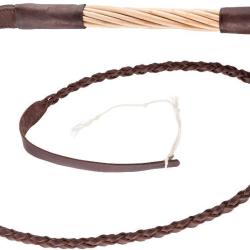 FOUET DE CHASSE A MANCHE TORSADE EN SAULE, FLOTTE CUIR - COUNTRY