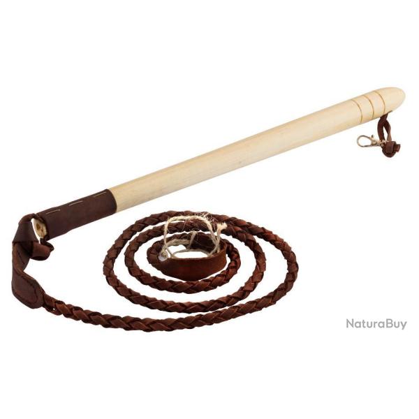FOUET DE CHASSE VENERIE MANCHE BOIS, FLOTTE CUIR - COUNTRY