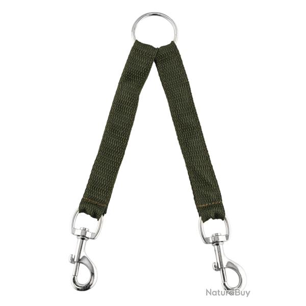 ACCOUPLE NYLON VERT POUR DEUX CHIENS