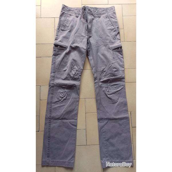 Pantalon cargo gris 100 % coton - Rando / plein air - Taille 36 / S - Excellent �tat