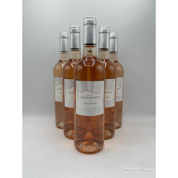 6 Bouteilles de vin ros� - Les Vignerons d'Aix en Provence IGP M�diterran�e - 2025