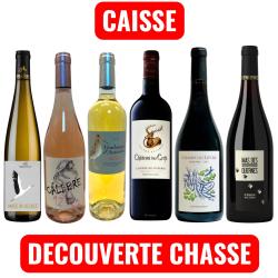 Caisse d&eacute;couverte "Chasse" X6 bouteilles, blanc, ros&eacute;, rouge, moelleux, livraison gratuite !!