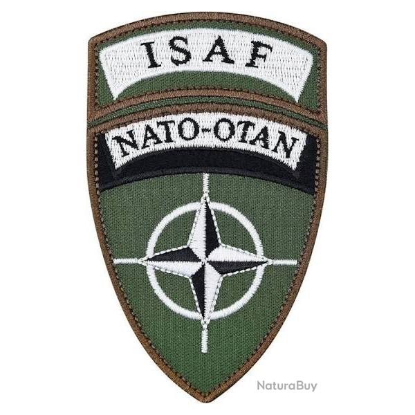 Authentique patch OTAN � ISAF � Afghanistan vert