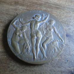 m&eacute;daille bronze art nouveau flore /  par lamourdedieu