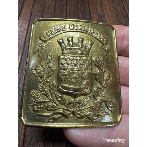 BELLE �TAT BOUCLE CEINTURON POLICE MUNICIPALE 1895 XlX �ME