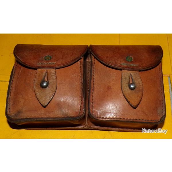 CARTOUCHIERE DE MAS 36 ETUI EN CUIR DE L'ARMEE FRANCAISE PERIODE GUERRE INDOCHINE ET ALGERIE , MODE
