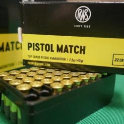Cartouches 22LR RWS PISTOL MATCH par 500