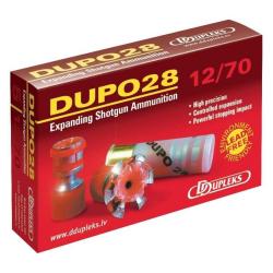 LOT DE 18 BOITES DE 5 BALLES DUPLEKS  DUPO 28 CAL 12X70  EXPANSIVE SANS PLOMB