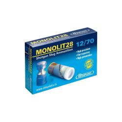 LOT DE 11 BOITES DE 5 BALLES DUPLEKS  MONOLIT 28 CAL 12X70  HAUTE PRECISION GRANDE  SANS PLOMB