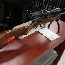 CARABINE SAVAGE 300 STEVENS 22LR + LUNETTE HAWKE RIMFIRE IR 4-16X50+ SILENCIEUX + BIPIED