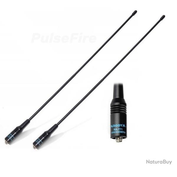 Lot de 2 antennes longues Nagoya NA-771 (38cm) pour talkies-walkies Baofeng et autres