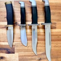 Lot de 4 couteaux Buck USA vintage - 1988 &agrave; 1993 - 692, 103, 119 et 120 General