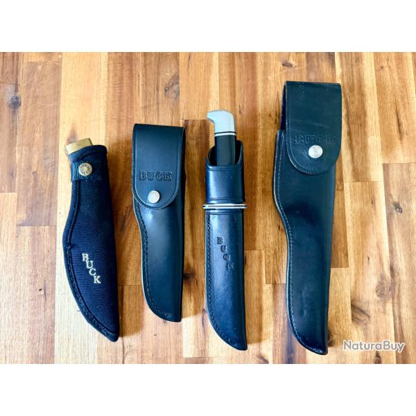 Lot de 4 couteaux Buck USA vintage - 1988 � 1993 - 692, 103, 119 et 120 General