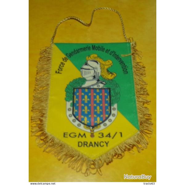 GENDARMERIE�: FANION GENDARMERIE MOBILE ESCADRON 34/1� DRANCY� , ETAT VOIR PHOTOS . POUR TOUT RENSEI