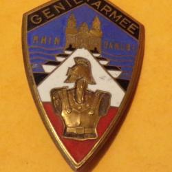 G&eacute;nie 1&deg; Arm&eacute;e, &eacute;mail, dos lisse, poin&ccedil;on rond,FABRICANT&nbsp;CHOBILLON PARIS,HOMOLOGATION SANS,&nbsp;ETAT VOI