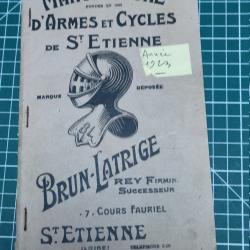 PETIT CATALOGUE MANUFACTURE D'ARMES ET CYCLES DE SAINT ETIENNE BRUN LARTRIGE 1923