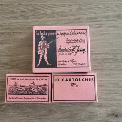 Lot 3 boites  de cartouches  vide en cartons