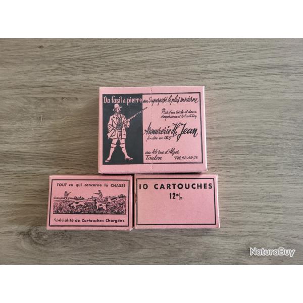 Lot 3 boites  de cartouches  vide en cartons