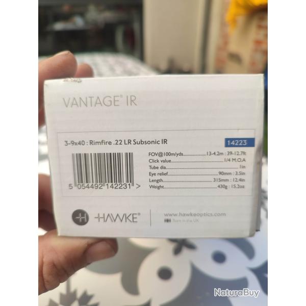 Lunette hawke Vantage IR 22lr subsonique
