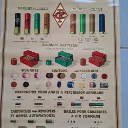 Tr&egrave;s belle publicit&eacute; ancienne  pour la Cartoucherie Fran&ccedil;aise Affiche d'origine