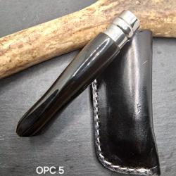OPC-005 - Opinel N&deg;8 Custom en v&eacute;ritable corne de buffle - &Eacute;tui cuir offert