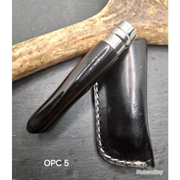 OPC-005 - Opinel N�8 Custom en v�ritable corne de buffle - �tui cuir offert