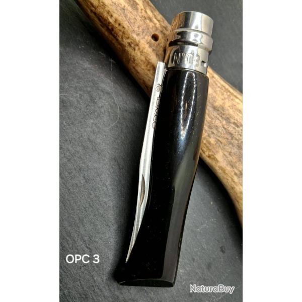 OPC-003 - Opinel N�8 Custom en v�ritable corne de buffle - �tui cuir offert