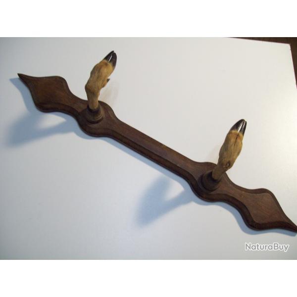 chasse r�telier fusil 1 place bois et pieds chevreuil art populaire