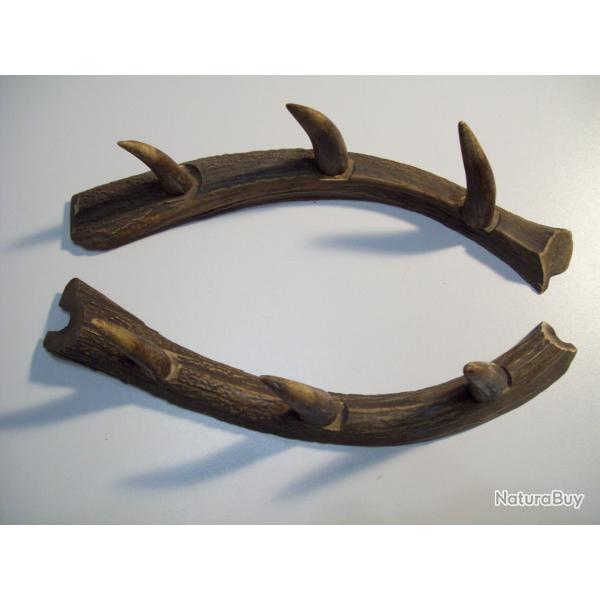 chasse beau rare r�telier fusil 3 places bois de cervid�  art populaire
