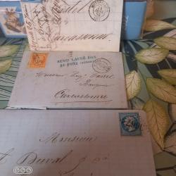 Collection 70 timbres sur lettres et 125 timbres sur fragments de Napol&eacute;on 3