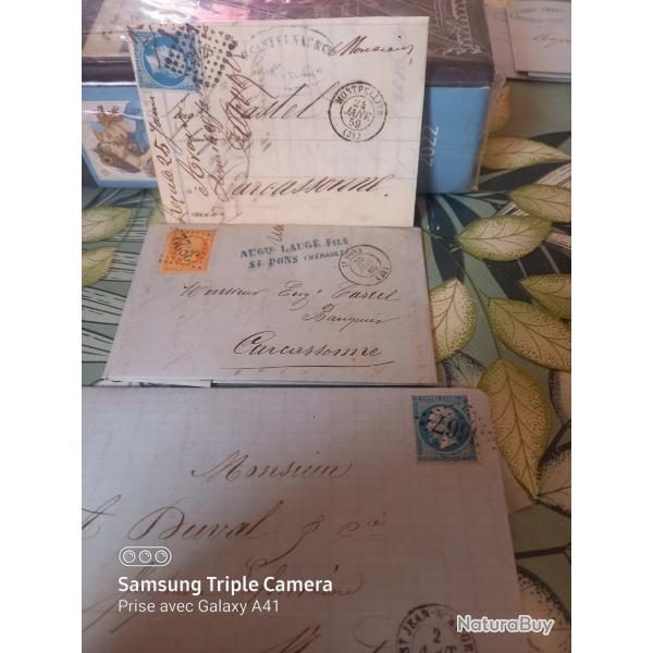 Collection 70 timbres sur lettres et 125 timbres sur fragments de Napol�on 3