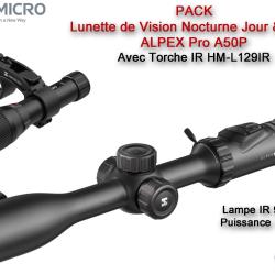 Lunette HIKMICRO de Vision Nocturne ALPEX Pro A50P avec Torche IR 1100 mW