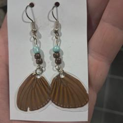 Paire de boucles d'oreilles de vraies ailes de papillon #5