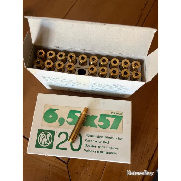 40 Douilles 6,5x57 RWS neuves