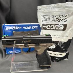 Pack Pr&ecirc;t a Tirer PISTOLET 6MM SPORT 106 RESSORT DUAL TONE - AIRSOFT