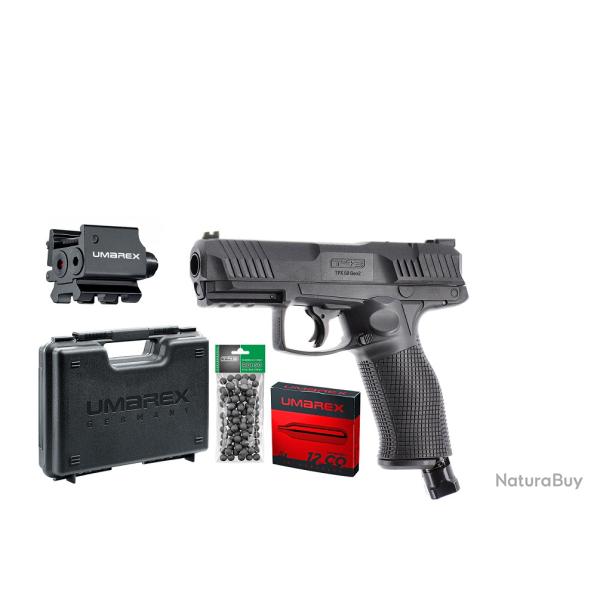 Pack Pistolet UMAREX tpx t4e gen2 cal.50 19.9j + 100 Billes + 5 CO2 + Mallette + laser