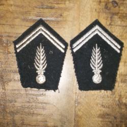 anciennes pattes de col gendarmerie departementale obsolete