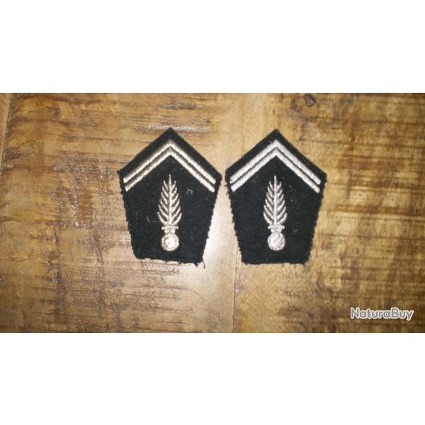anciennes pattes de col gendarmerie departementale obsolete