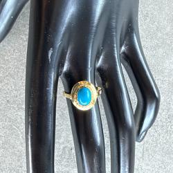 Bague or 18 carats et topaze - bague - taille 55