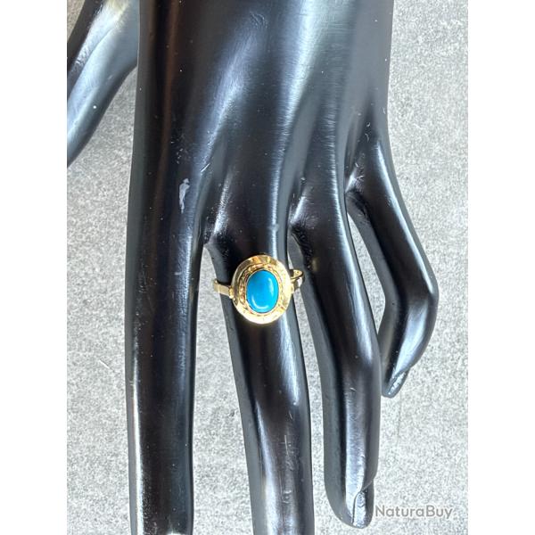 Bague or 18 carats et topaze - bague - taille 55