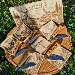 Lot Collection Opinel N&deg;8 Animalia - 5 couteaux + 7 plaques grav&eacute;es